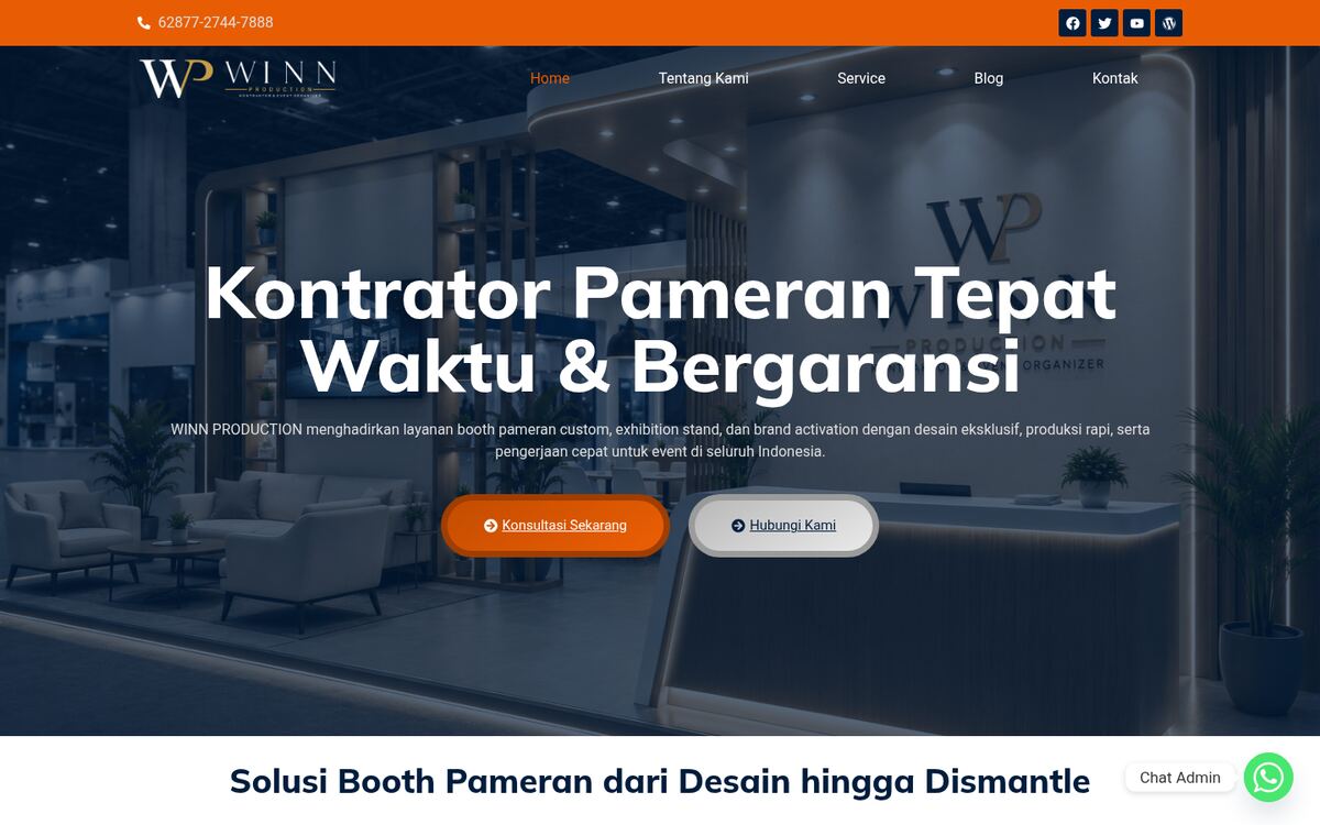 Screenshot of the WINN Production website
